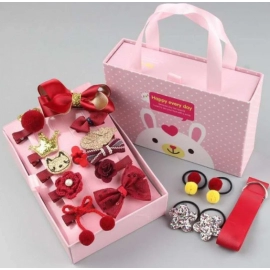 New Children′ S Hair Accessories Wine Red Snow Bud Purple Gift Box Headwear Wholesale Price