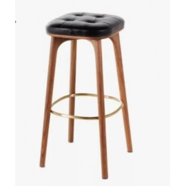 Modern Style Bar Furniture Lounge Cafe Kitchen Counter Stools Leather Upholstery Wooden Bar Stool