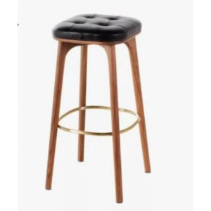 Modern Style Bar Furniture Lounge Cafe Kitchen Counter Stools Leather Upholstery Wooden Bar Stool