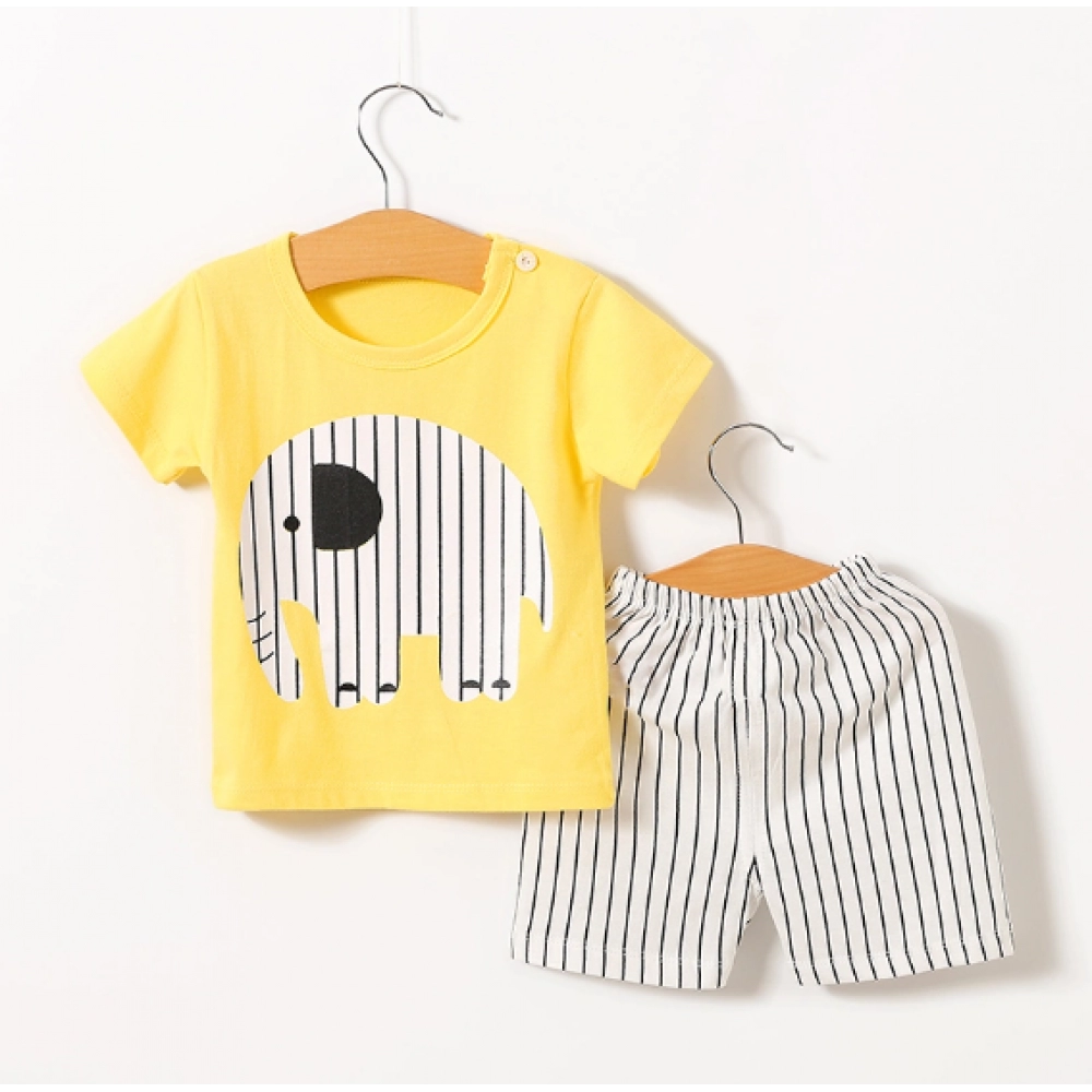 Baby Elephant Pattern Children Clothes Soft Fabric Baby Clothes
