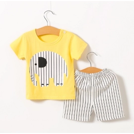 Baby Elephant Pattern Children Clothes Soft Fabric Baby Clothes
