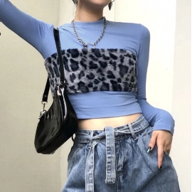 Women Crop Top Long Sleeve Comfortable T-Shirts Female Tee Shirt for Women Clothing